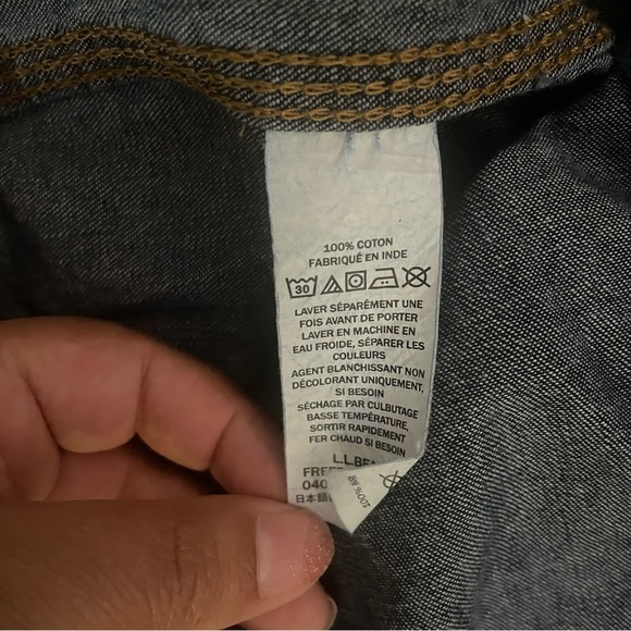 LL Bean Shirt Men XL Tall Blue Jean Denim Button Up Traditional Fit Camp Adult - Picture 6 of 6